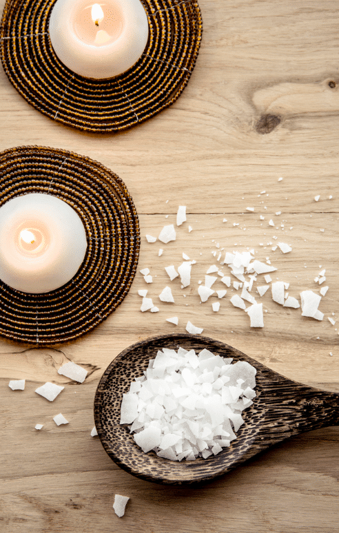 Magnesium flakes used in our 2 oz Grounded Tallow Balm made with Grass-Fed Beef Tallow and Organic Emu Oil for PUPPS rash relief
