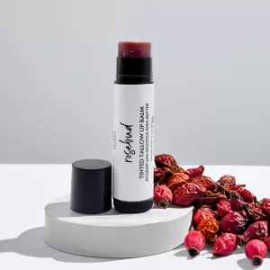 Rosebud Tinted Tallow Lip Balm with Rosehips