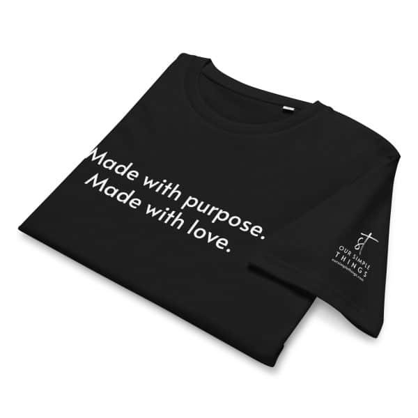 Made With Purpose T-Shirt – Organic Cotton Brand Tee (Unisex, Black) - Image 2