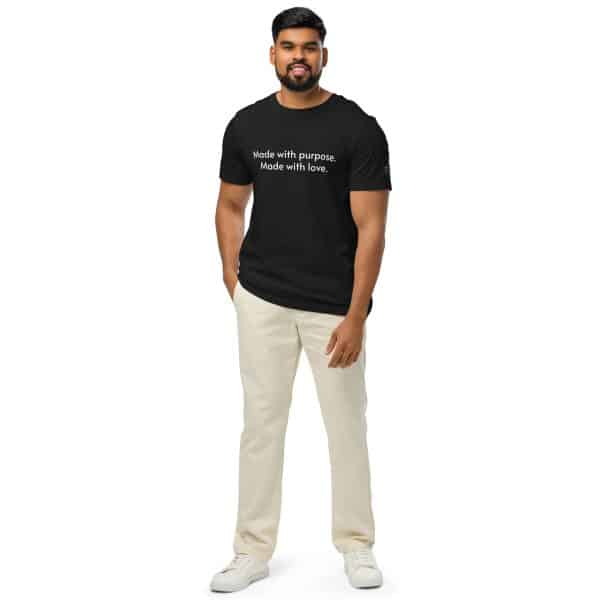 Made With Purpose T-Shirt – Organic Cotton Brand Tee (Unisex, Black) - Image 7