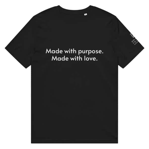 Made With Purpose T-Shirt – Organic Cotton Brand Tee (Unisex, Black) - Image 3