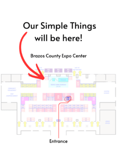 Map to find Our Simple Things at the Brazos County Expo Center