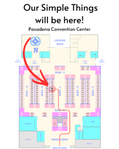 Where to find Our Simple Things at the Pasadena Convention Center Boutique Pop Up July 25